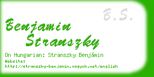 benjamin stranszky business card